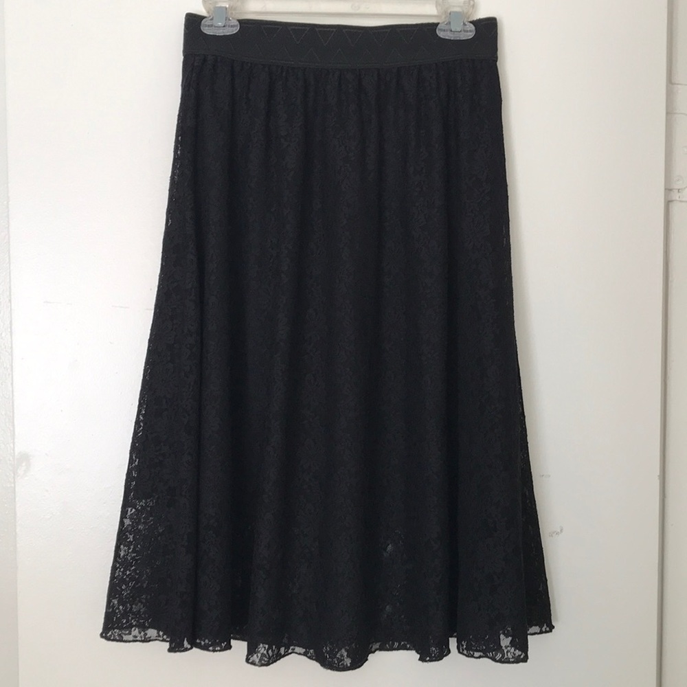 Lularoe Noir Black Lola Skirt